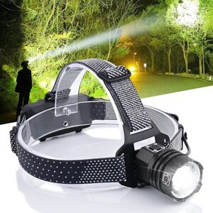 LED-forlygte genopladelig, 90.000 Lumen Super Bright forlygte Fla