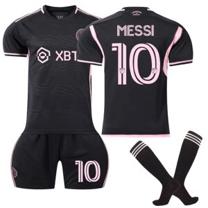 23-24 Inter Miami CF fodboldtrøje med sokker til børn nr. 10 Messi / K - Perfet Away 6-7 years