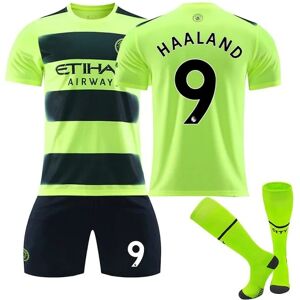 Haaland Hjemmetrøje, Borta Trøje Haaland 9 zV 2223 Black Away Vuxna barn Komfort fotboll Tröjor 2223 Green Away Kids 26(140-150CM)