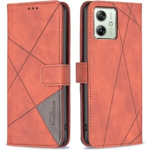 SKALO Motorola Moto G54 5G BINFEN COLOR Præget Flip Cover - Brun Brown