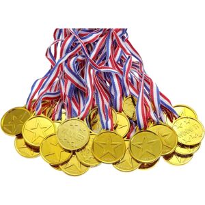 Pakke med 100 plastikmedaljer til børn, skole, sport eller mini-OL-medaljer