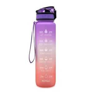 Eht 1L Track vandflaske - Motivation - Tidsmarkør - Uden BPA MultiColor Purple change