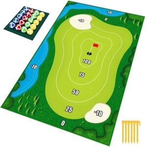 HKWWW Chipping Golf Game Mat Chipping Game Med Chip Golfbolde Golfsæt Måtte Indendørs Udendørs kastespil til([HK])