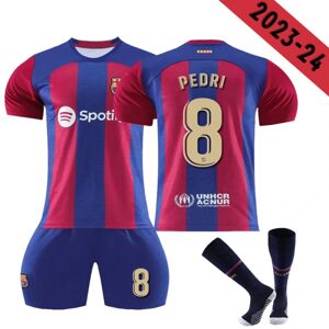 2023-2024 Barcelona hjemmefodboldtrøje til børn nr 8 Pedri 8-9years