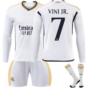 2023-2024 Real Madrid hjemmefodbold børnefodbold Langærmet trøje nr. 7 Vinicius Junior 22