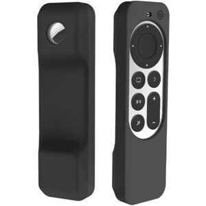 SKALO Apple TV 4K 2021 Control Shell med AirTag-holder - Sort Black