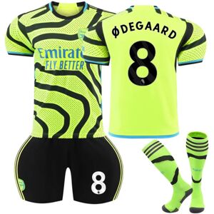 2023-2024 Arsenal Away Kids fodboldsæt med sokker nr. 8 Ødegaard 26 26