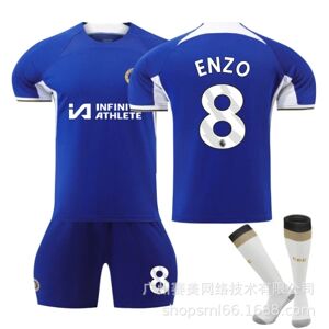 2023-2024 Chelsea Home Fotbollströja for barn med strumpor NO.8 ENZO Fernández 20 20