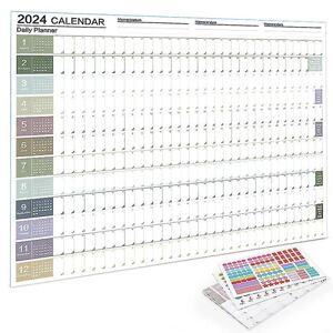 1 sæt årlig vægkalender 2024 Creative Planner vægkalender Dagsplanskalender