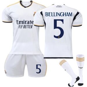 QQQUN 2023-2024 Real Madrid Home Børnefodboldtrøje nr. 5 Bellingham adult L