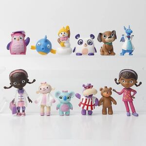 12 stk/sæt Doc Mcstuffins Figurer Legetøj Læge Lambie Får Indelukket Drage Hallie Flodhest Kold Snemand Model Dukker Børnegave