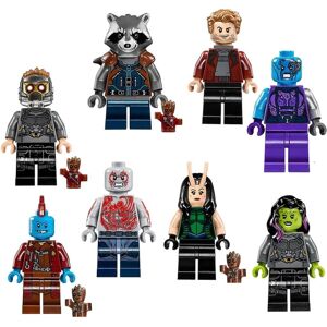 Guardians of the Galaxy Star Hero Minifigures Legetøjssæt: 8 STK Samlerobjekt Anime Wars Hero Minifigur Yondu Drax Building Block Kit