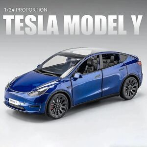 1:24 Tesla Roadster Model Y Model 3 Tesla Model S Legetøjsbilmodel Lyd og lys Børnelegetøj Samleobjekter Fødselsdagsgave Model Y Blue