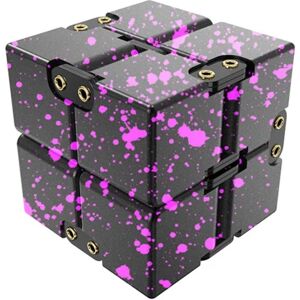 MTK Fidget Toy Infinite Cube Stressaflastningsflipblok - sort-rose Pink