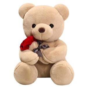 Sød bamse med rose, sød rose bjørn gave til din elskede, bamse til kæreste børn fødselsdag, Valentine, (13,7 tommer)