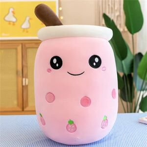 Bubble Tea Plys Pude, Boba Plys, Tegneserie Plys Dukker Sjove Mælk Te Blød Dukke Te Kop Pude Bubble Tea Plys Legetøj Pink 1, 24 cm/9.45 tommer