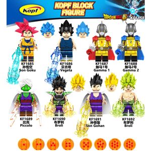 Kf6158 Dragon Ball Z byggeklodser Son Goku Broli Gamma Vegeta Anime Tegnefilm Mini Action Legetøj Mursten Børnegave