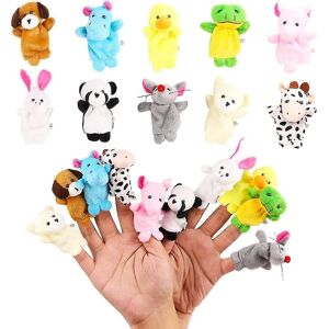 20 stk Finger Dukker Sæt - Bløde Plys Dyr Finger Dukke Legetøj Til Børn, Mini Plys Figurer Legetøj Sortiment Til Drenge & Piger, Festgaver til Shows,