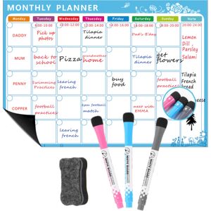 Dry Erase Fridge Magnetic Calendar - White Board Magnetic A