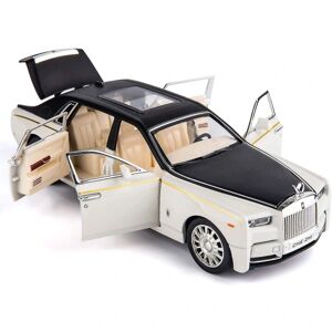 1/24 Rolls-royce Phantom Model Car, zinklegering Pull Back Legetøjsbil med lyd og lys til børn dreng pige gave (hvid)