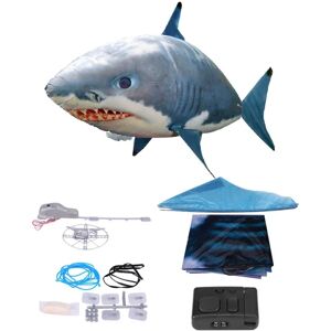 DAO Fjernbetjening Flying Shark Oppustet Rc Oppustelig ballon Legetøj Kids Gift db Blue Shark