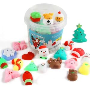 Toyz Land Jul 24 stykker til Børn Voksen Julemand Claus Snemand Squishy Fidget Legetøj