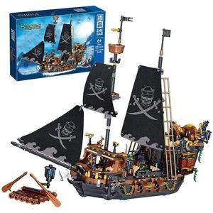 Toyz Land Sort Pirater Skib Gør-det-selv Eventyr Perle Båd Ø Storm Flagskib Flagskib Film Mini Klodser Bygge Klodse Model Legetøj