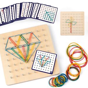 Toyz Land Børn Matematik Geometrisk Form Gummi Band Nailboard Spil Børn Tidlig Montessori Læring Legetøj Sæt
