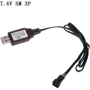 6,4v/7,4v oplader Li-i Sm-3p til Rc legetøj Fjernbetjening Positiv bærbar usb