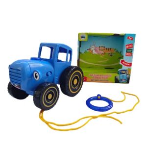 Small Car Farmer Blue Tractor Pull Wire Bil Model Legetøj