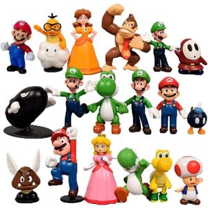 LEIGELE 18 Stk Super Mario Mini Figur Sødt Legetøj Dukke Action Figurer Samlingsgave