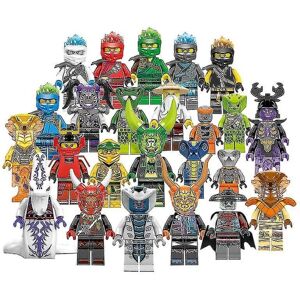 LEIGELE Sæt med 24 stk Ninja minifigurer byggeklodser Legetøj Børnegave