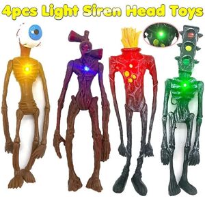 4 stk Sirene Head Figur Sæt Sirene Head Action Figur Monster Model Plast Legetøj- Perfet