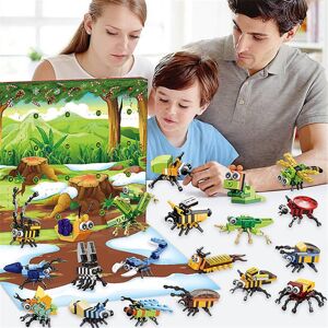 2023 Jule-adventskalender Montering Insekt byggeklodser Legetøj 24-dages nedtællingskalender til børn Voksne gave