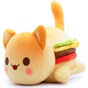 Meemeows Food Aphmau Kattedukke Fyldt Legetøj Plysdukker Donut 25 cm - Perfet Hamburger