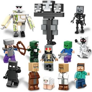 13 stk Minecraft Assembly World Building Blocks Minifigurer Legetøj - Perfet