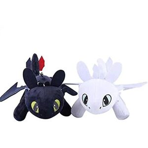 2 stk/sæt Sådan træner du din drage 3 Tandløs Light Night Fury Soft Toy 27cm A - Perfet