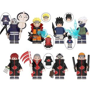 8 stk/sæt Naruto Brick Toys Cartoon Action Figurer - Perfet