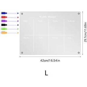 Akryl Magnetic Weekly Planner Kalender til Køleskab Dry Erase Board - Perfet null - TYU053 Large