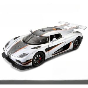 1/24 Sportsvognsmodel Koenigsegg One Alloy Diecast Supercar Legetøjsdør kan åbnes Træk tilbage Dekorativ samling Dreng Fødselsdagsgaver Silvery