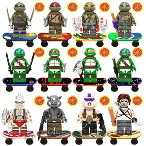 12 stk Teenage Mutant Ninja Turtles Da Vinci Casey Boar Rhino samlet legetøj