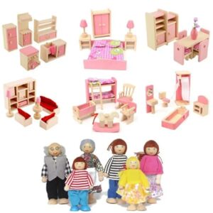 WHKWW Køb Børn Pink Træmøbler Dukker Hus Miniature Værelse Sæt Dukke Legetøj Til Gave Diy  Fyndiq [HK] Bedroom