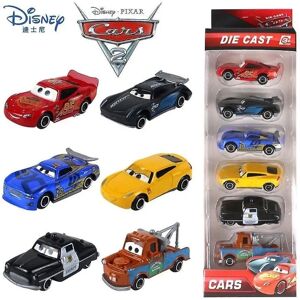 6./ sæt Disney Pixar Cars 3 Toy 1:55 Diecast Vehicle Metal Legering Bilar Lightning McQueen modelbil