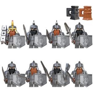 8 stk Ringenes Herre Byggeklods Dukke Dværg Serie Leader Warrior Warrior Byggeklods Minifigur