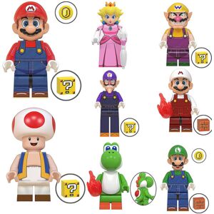 8 st/ sæt Super Mario Minifigur Monterede byggstenar Leksaker Figurer Samlarobjekt Modell Present