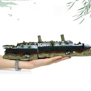 Akvariumdekoration Sjunkande Titanic-model Skeppsbrottsprydnader N ferrous OneSize
