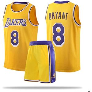 #8 Kobe Bryant Baskettröja sæt Lakers Uniform til Barn Vuxna - Gul 28(150-155CM)