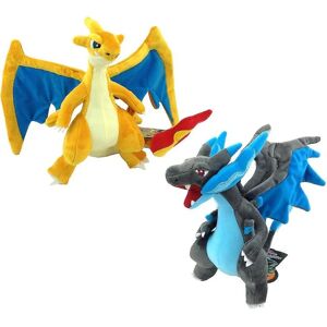 2x Mega Charizard X Y Fire Dragon Plys legetøj udstoppet dyr figur 9" EN