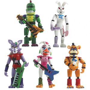 5 stk Five Nights At Freddys Action Figures Legetøj Security Breach Series Glamrock Foxy Bonnie Fazbear Pvc Doll Fnaf For Kid Gift