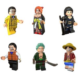 6 stk/sæt Anime One Piece Action Minifigurer Luffy Zoro Robin Nami tegneseriebyggeklodser Samlerobjekt Små figurer Legetøj